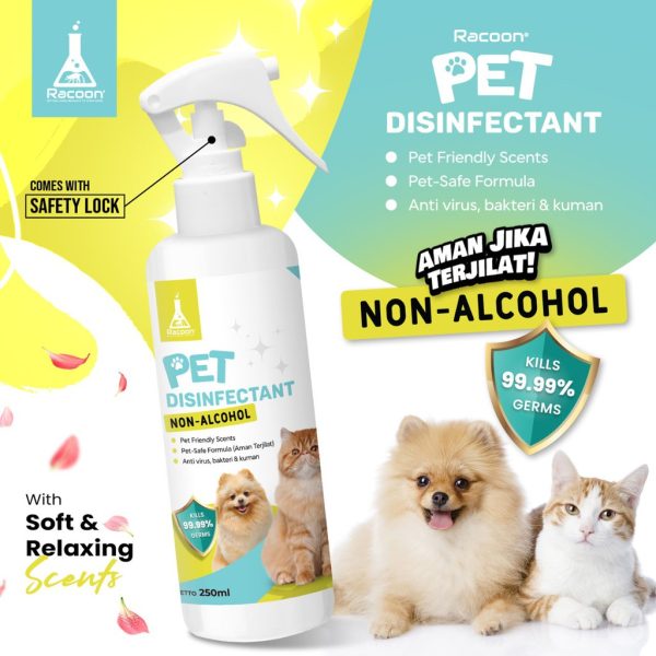 racoon-pet-disinfectant-alcohol-free-disinfekta Racoon Pet Disinfectant ALCOHOL FREE / Disinfektan Anjing Kucing 250ml