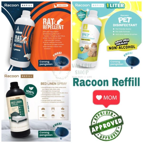 Racoon REFILL size 1 Liter Pet Disinfectant Racoon Rat Repellent 1L Racoon Bed Linen 1000ml