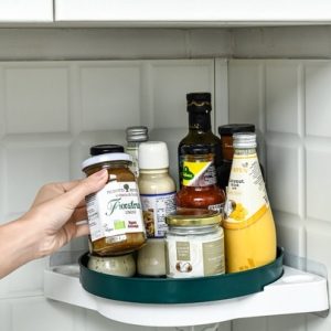 Rak Sudut Siku Tempat / rak sudut stiker dinding / Sabun Tempel Dinding Kamar Mandi Dapur Rak Segitiga pemutar 3014R