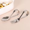 READY STOCK SENDOK AJAIB Sendok Garpu anak Stainless steel training spoon fork sendok BLW Sendok Makan Anak Ducktip Made In Japan baby kingdom