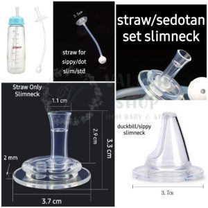 sedotan pengganti botol susu reguler standard slimneck slim sippy slim spout dot standard duckbill