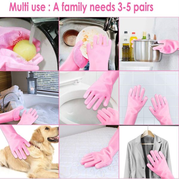SEPASANG Multi Purpose Gloves Brush Sarung Tangan Sikat silicone oven dapur cuci piring Magic Glove