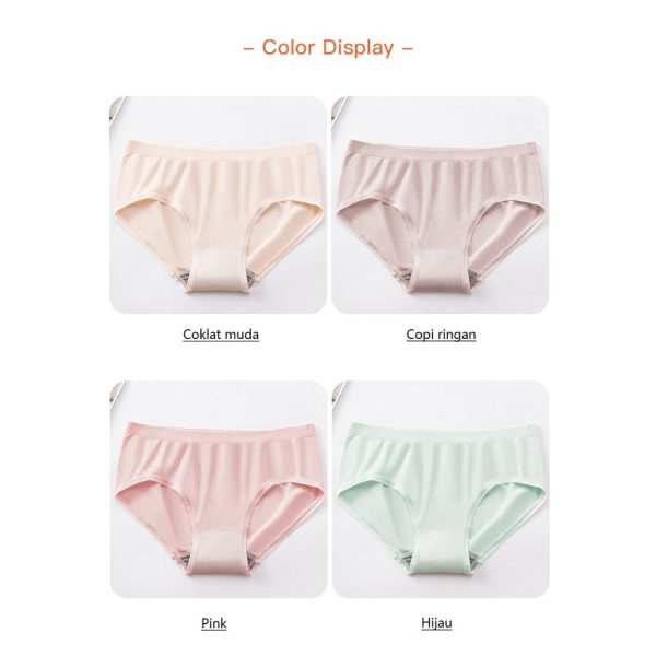 [Set Kotak 4pcs] Celana dalam antibakteri graphene wanita Pakaian Dalam CD anti bacterial seamless