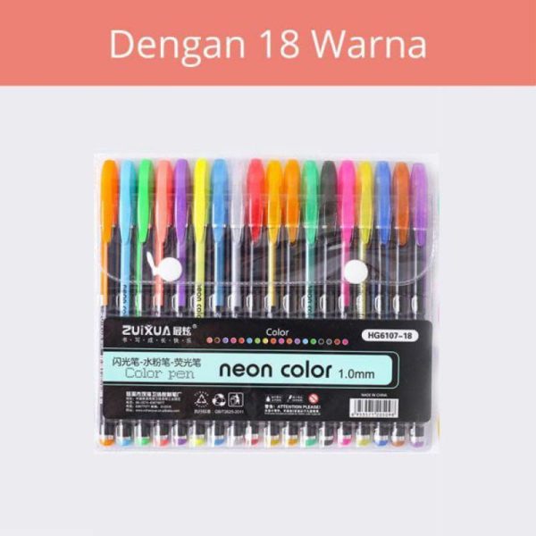 Set pulpen warna warni isi 18 pcs 1.0mm
