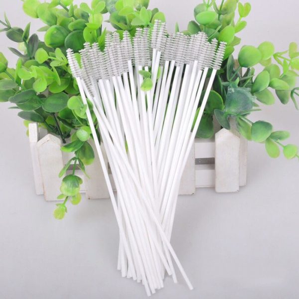 Sikat Sedotan bayi Plastik Putih Stainless