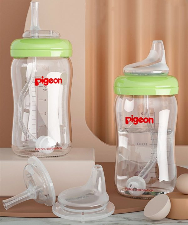 Sippy cup teat drink straw for Pigeon wide neck glass ppsu bottle