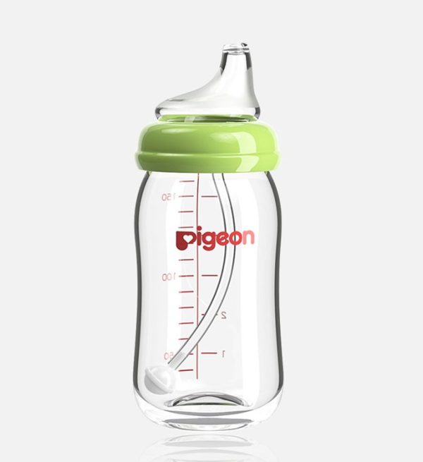 Sippy cup teat drink straw for Pigeon wide neck glass ppsu bottle
