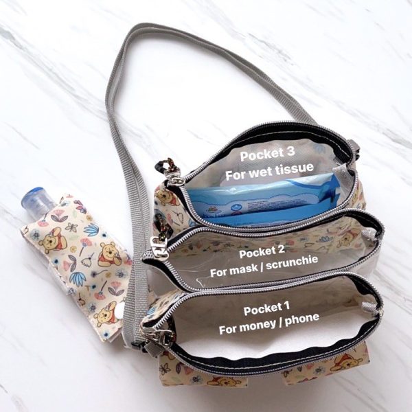 SLINGBAG SET mickey minnie pooh donald triple pouch N2K new normal pouch n2P triple pouch