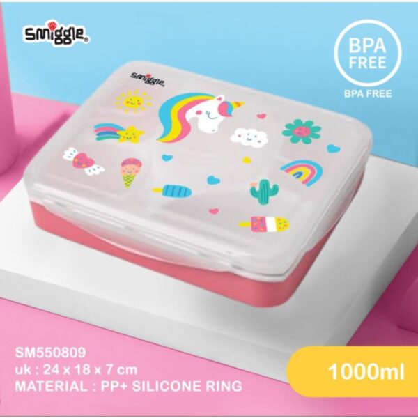 SMIGGLE bento soup lunchbox sekat  5 locked animals BPA FREE SM550809