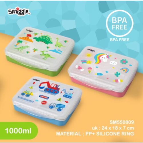 SMIGGLE bento soup lunchbox sekat  5 locked animals BPA FREE SM550809