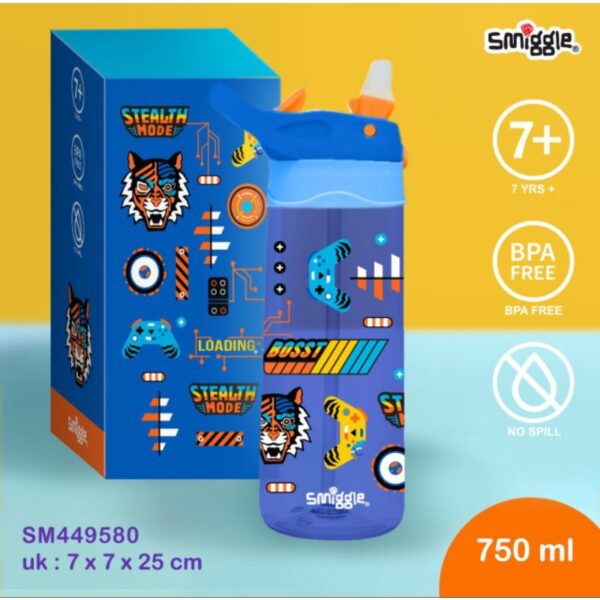 SMIGGLE junior Botol Air Minum Anak Sedotan silicone 430ml dan 750ml