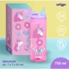 SMIGGLE junior Botol Air Minum Anak Sedotan silicone 430ml dan 750ml