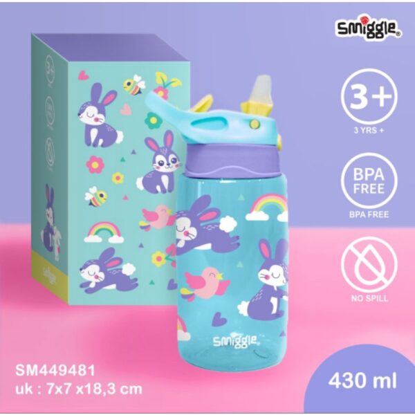 SMIGGLE junior Botol Air Minum Anak Sedotan silicone 430ml dan 750ml