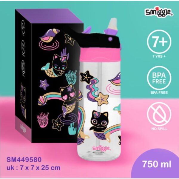 SMIGGLE junior Botol Air Minum Anak Sedotan silicone 430ml dan 750ml