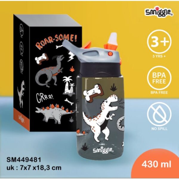 SMIGGLE junior Botol Air Minum Anak Sedotan silicone 430ml dan 750ml