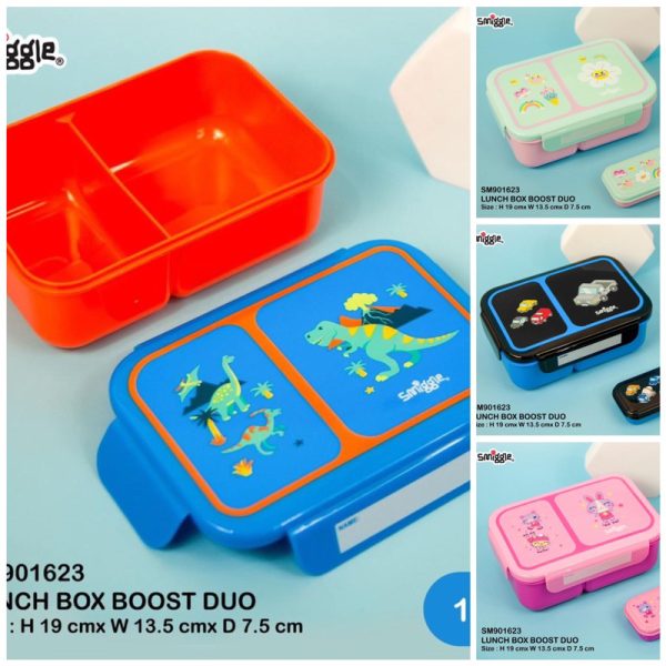 SMIGGLE Teeny Tiny square lunchbox sekat 2 locked 850ml 1.200ml movin 1.000L