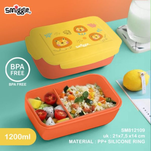 SMIGGLE Teeny Tiny square lunchbox sekat 2 locked 850ml 1.200ml movin 1.000L