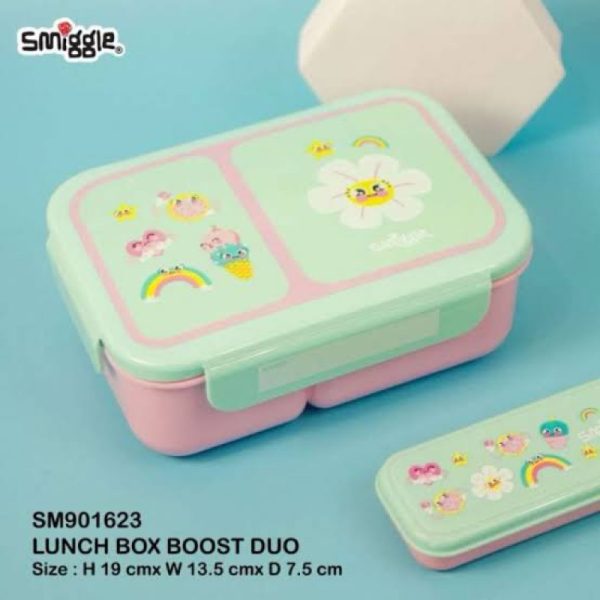 SMIGGLE Teeny Tiny square lunchbox sekat 2 locked 850ml 1.200ml movin 1.000L