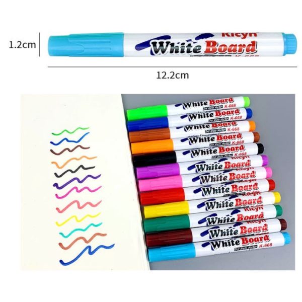 Spidol apung ajaib, magic marker floating pen, water based marker, marker viral hits, Spidol ngapung, Spidol papan tulis whiteboard marker, Floating Marker