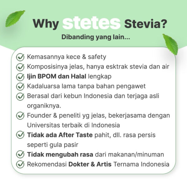 STETES Stevia Pemanis Alami | Stevia Cair | Gula Diabetes | Gula Diet 0 Kalori Pemanis alami Gula sehat