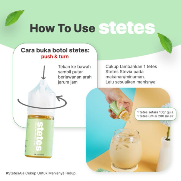 STETES Stevia Pemanis Alami | Stevia Cair | Gula Diabetes | Gula Diet 0 Kalori Pemanis alami Gula sehat