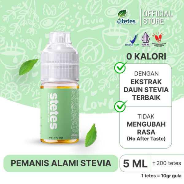 STETES Stevia Pemanis Alami | Stevia Cair | Gula Diabetes | Gula Diet 0 Kalori Pemanis alami Gula sehat