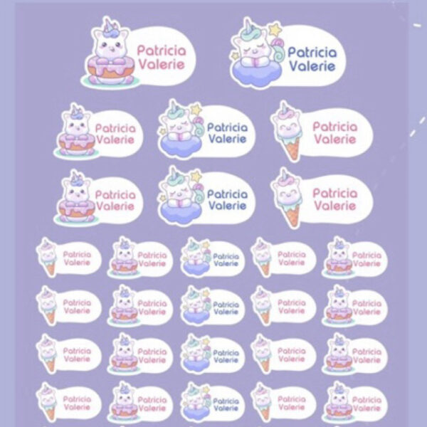 Sticker Nama Custom Karakter Label Nama kustom anak