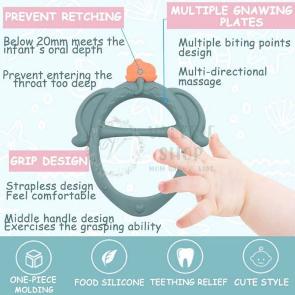 Teether Premium / Teether Silicone Baby Elephant Gigitan Bayi Bentuk Gelang Premium non mutmut case