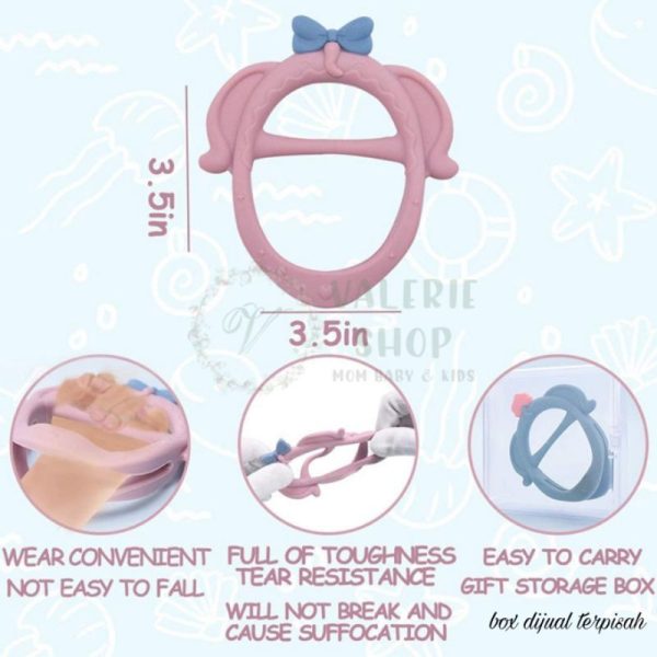 Teether Premium / Teether Silicone Baby Elephant Gigitan Bayi Bentuk Gelang Premium non mutmut case