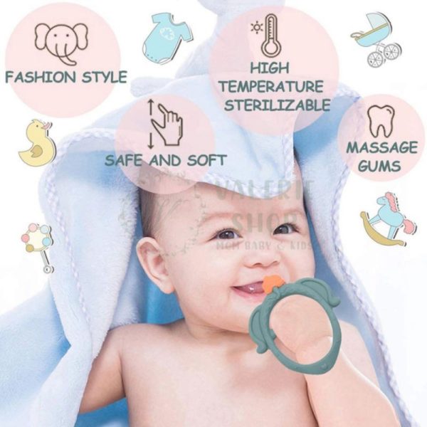Teether Premium / Teether Silicone Baby Elephant Gigitan Bayi Bentuk Gelang Premium non mutmut case