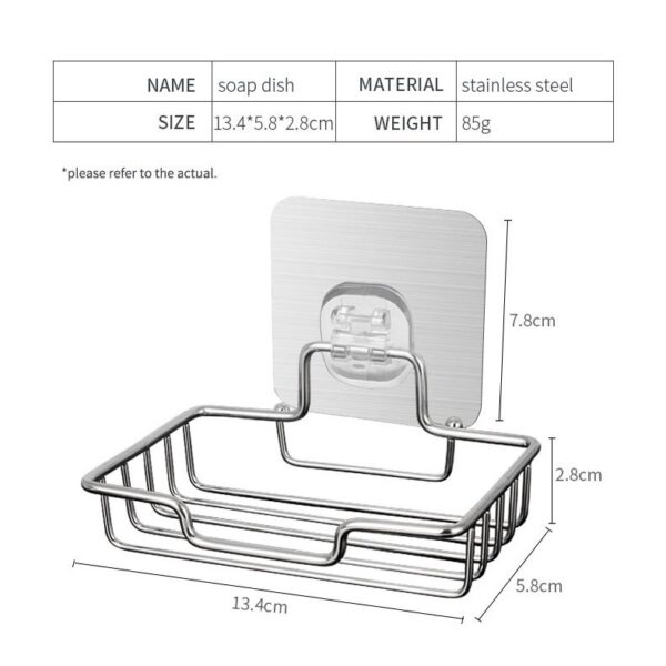 Tempat Sabun Stainless Steel Anti Karat Powerful Tempel Waterproof 3003