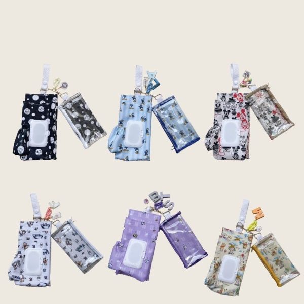 tempat tissue car, pouch tissue 5in1, 5 in 1 tissue organizer mobil hello littleraven