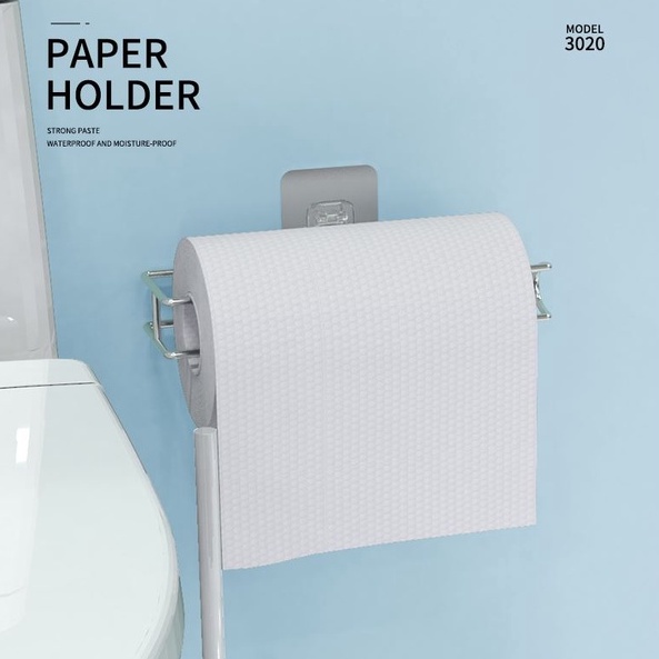 tempat-tisu-tissue-gulung-toilet-roll-holder-dapur Tempat Tisu Tissue Gulung Toilet Roll Holder Dapur Gantungan Tempel 4020