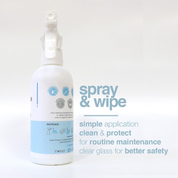TEVO safeVISION / pencegah kerak air Instant Hydrophobic Coating Refresher Efek Daun Talas 300ML