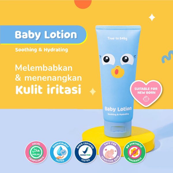 True to Baby Baby Lotion | Krim atau Lotion Pelembab Kulit Bayi dengan Sensasi Menyejukkan dan Tidak Lengket