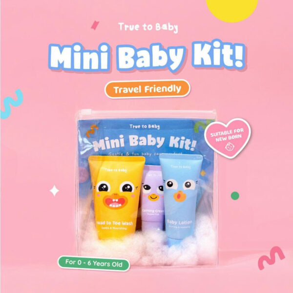 True To Baby Mini Baby Kit | Head to Toe Wash, Calming Cream, Baby Lotion