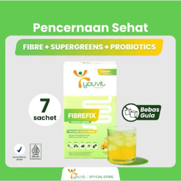 [Weekly Pack] Minuman Fiber Serbuk untuk Konstipasi, Kembung & Berat Badan | Youvit 4-in-1 FibreFix 7 Hari
